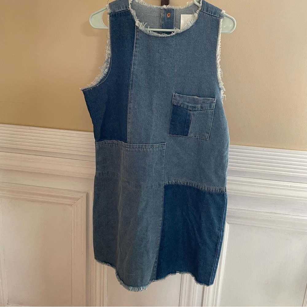 Denim patch dress